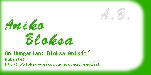 aniko bloksa business card